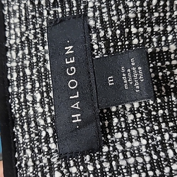 NWT Halogen Nordstrom Stretch Crop Tweed Jacket Black Medium - Picture 6 of 9
